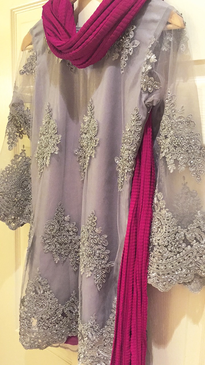Beaded Net 3 Piece Outfit